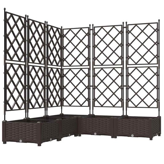 Garten-Pflanzgefäß 5 pcs Braun 120 x 120 x 125,5 cm Kunststoff