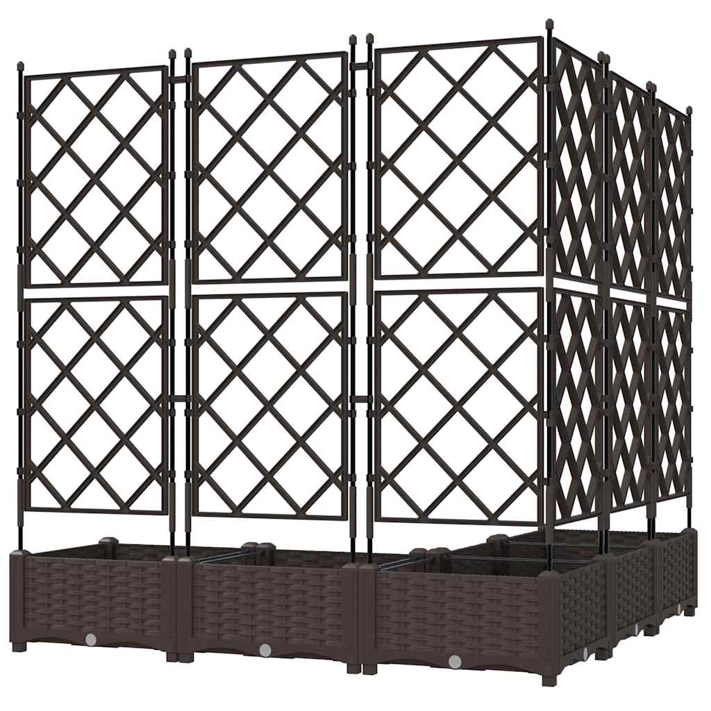 Garten-Pflanzgefäß 5 pcs Braun 120 x 120 x 125,5 cm Kunststoff