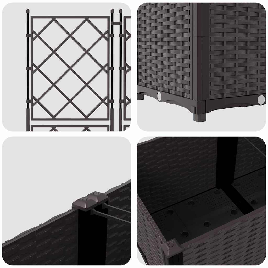 Garten-Pflanzgefäß 5 pcs Braun 120 x 120 x 143 cm Kunststoff