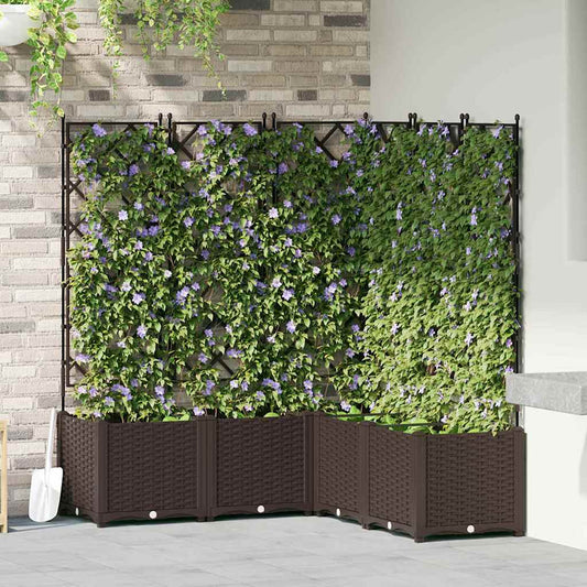 Garten-Pflanzgefäß 5 pcs Braun 120 x 120 x 143 cm Kunststoff