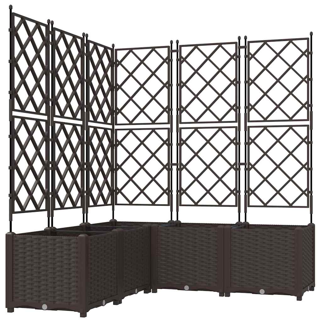 Garten-Pflanzgefäß 5 pcs Braun 120 x 120 x 143 cm Kunststoff