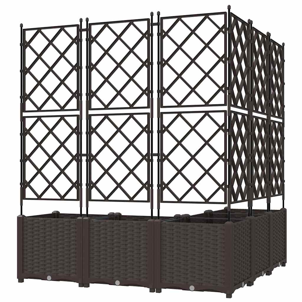 Garten-Pflanzgefäß 5 pcs Braun 120 x 120 x 143 cm Kunststoff