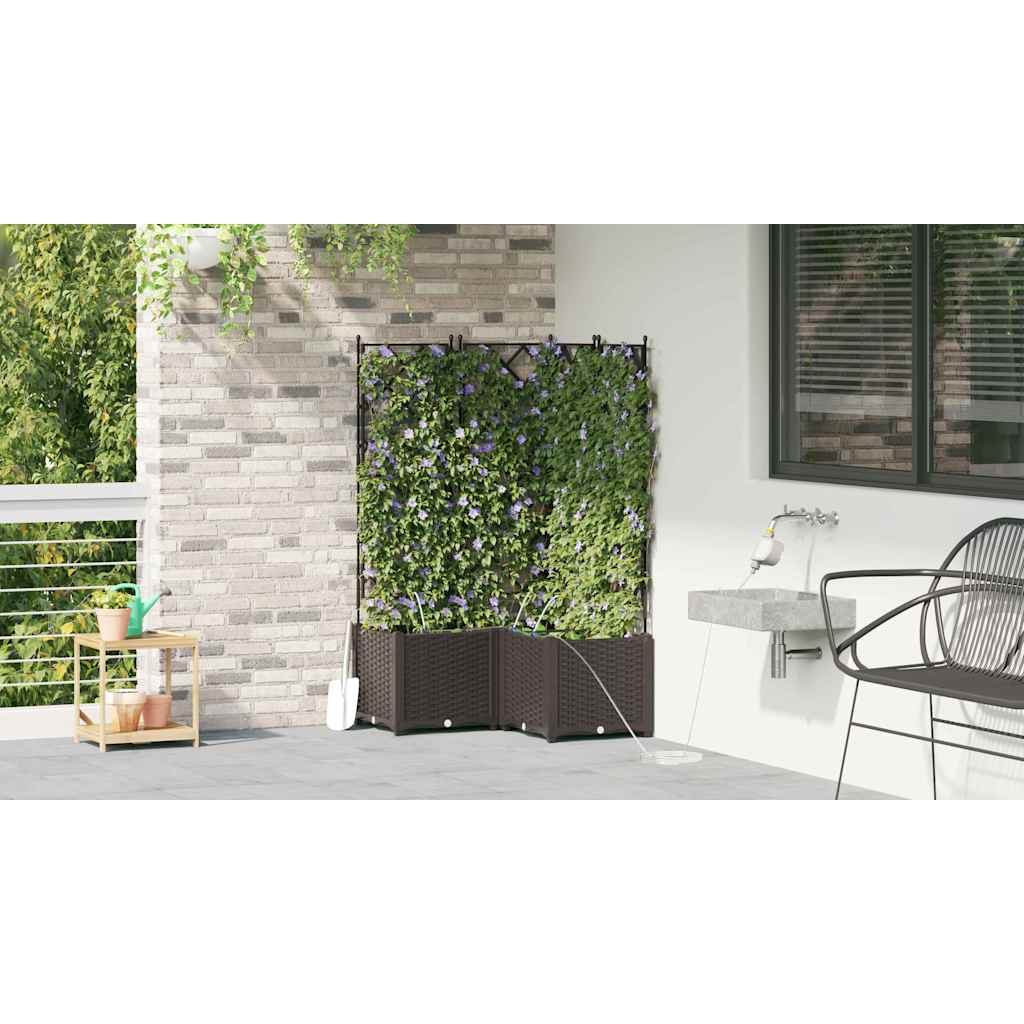Garten-Pflanzgefäß 3 pcs Braun Kunststoff