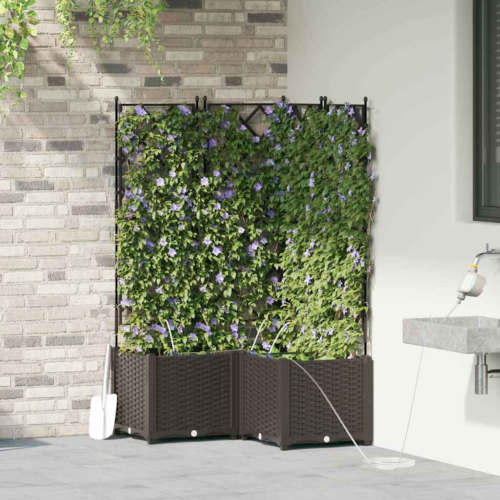 Garten-Pflanzgefäß 3 pcs Braun Kunststoff