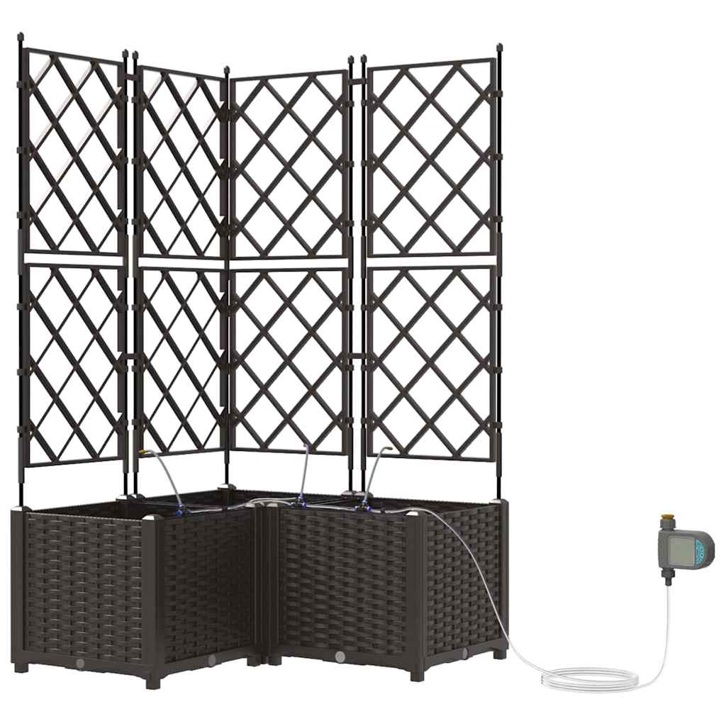 Garten-Pflanzgefäß 3 pcs Braun Kunststoff