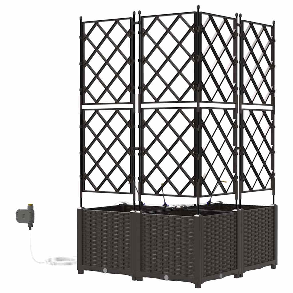 Garten-Pflanzgefäß 3 pcs Braun Kunststoff
