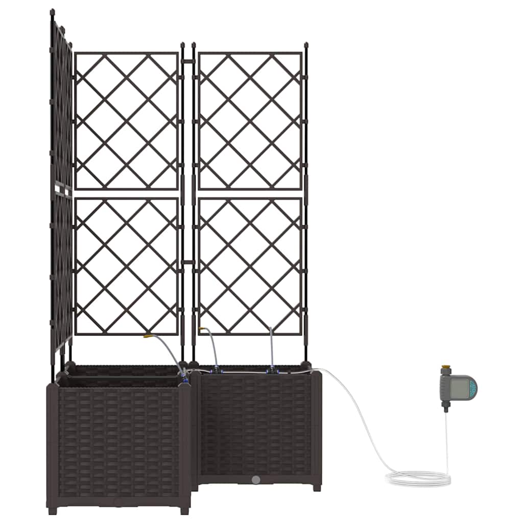 Garten-Pflanzgefäß 3 pcs Braun Kunststoff
