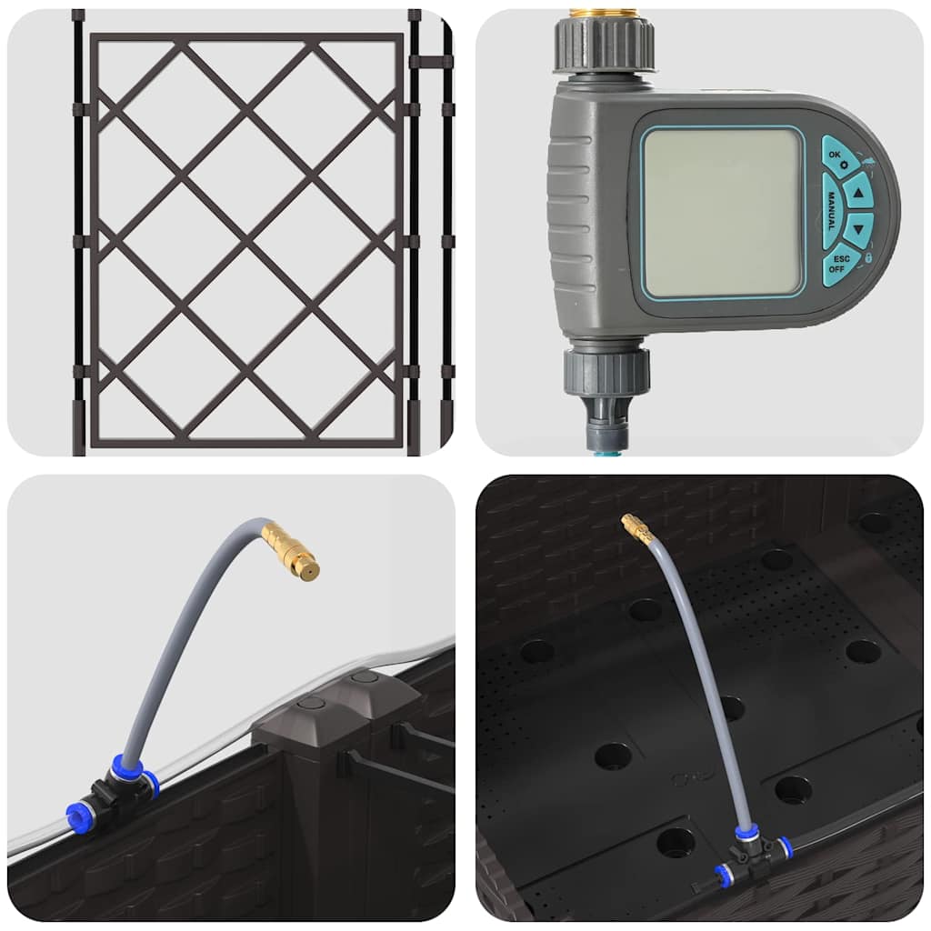 Garten-Pflanzgefäß 5 pcs Braun Kunststoff