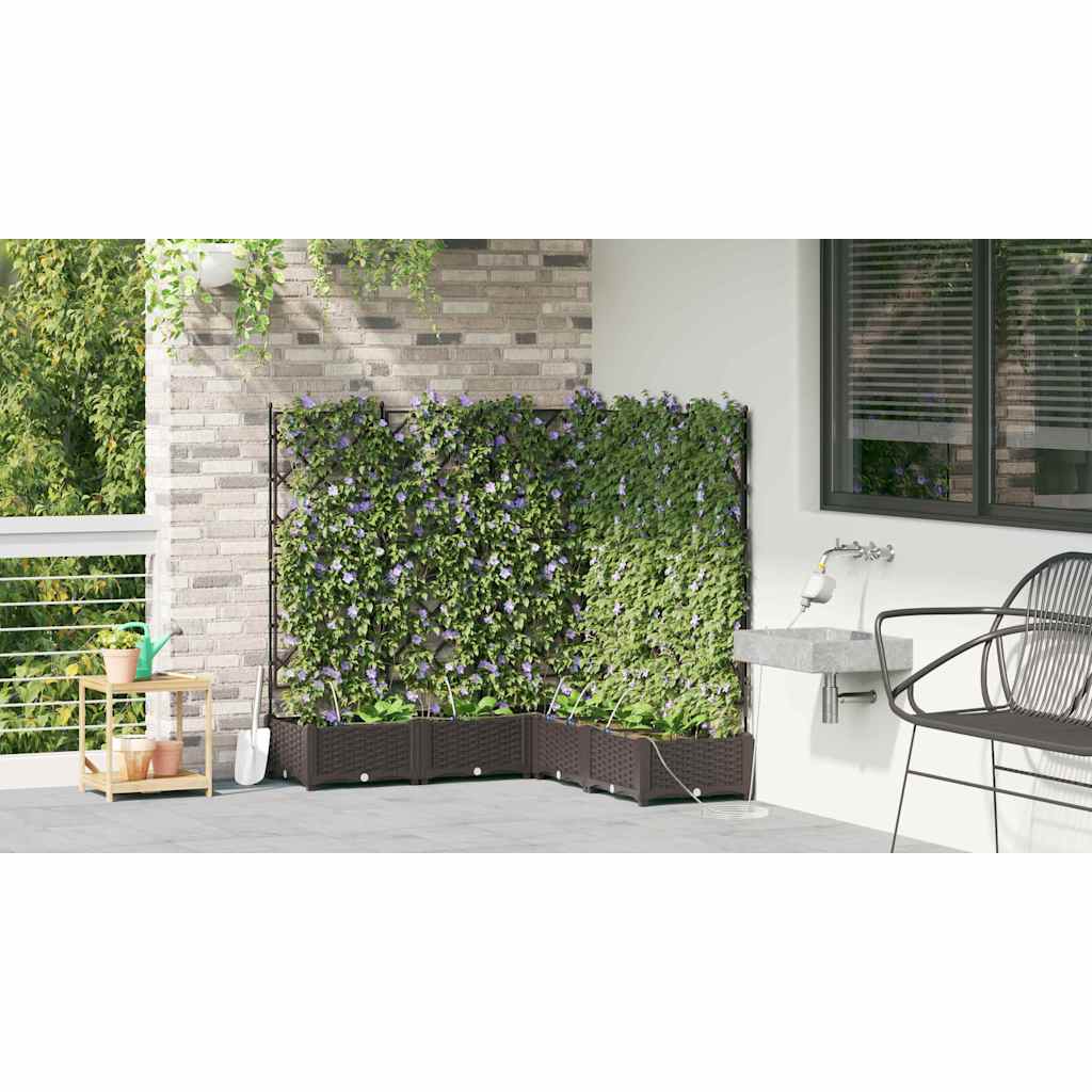 Garten-Pflanzgefäß 5 pcs Braun Kunststoff