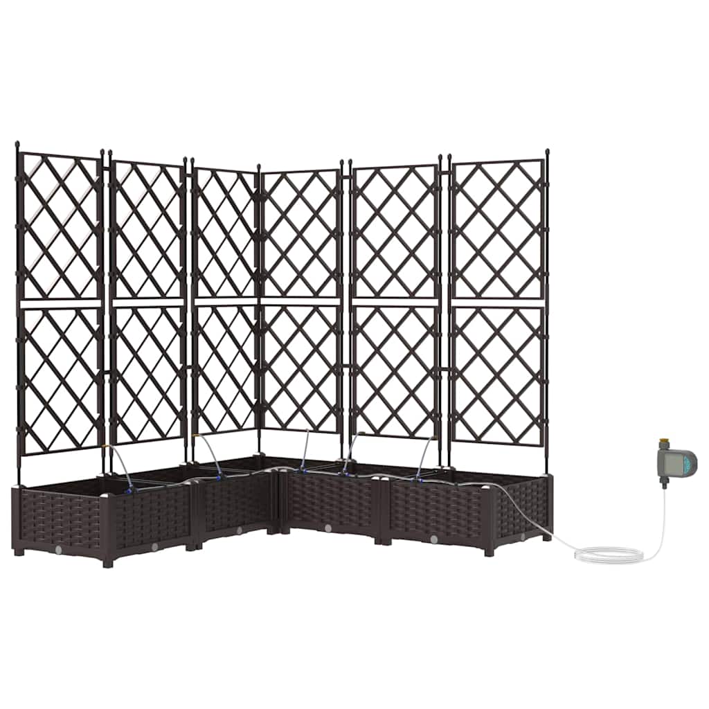 Garten-Pflanzgefäß 5 pcs Braun Kunststoff