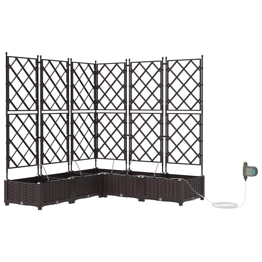 Garten-Pflanzgefäß 5 pcs Braun Kunststoff