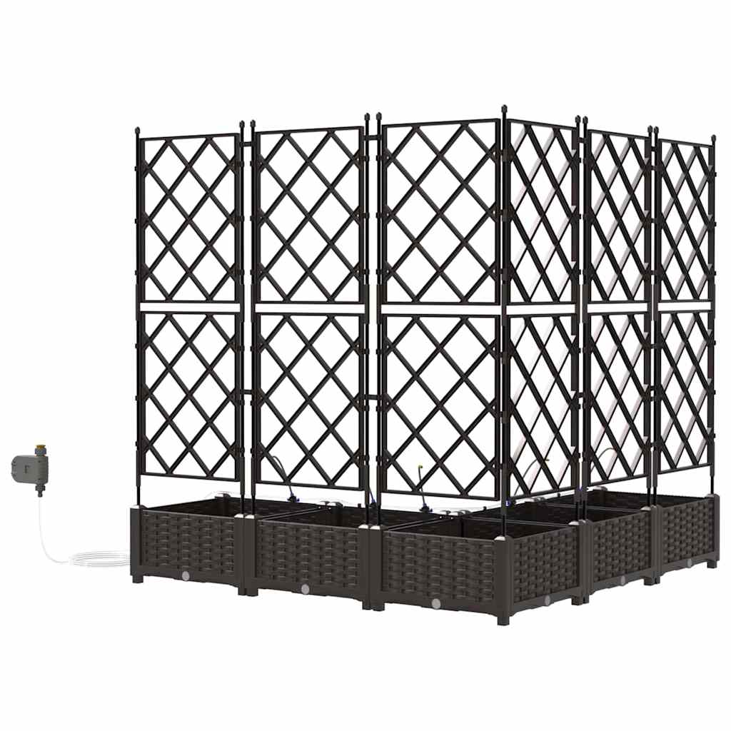 Garten-Pflanzgefäß 5 pcs Braun Kunststoff