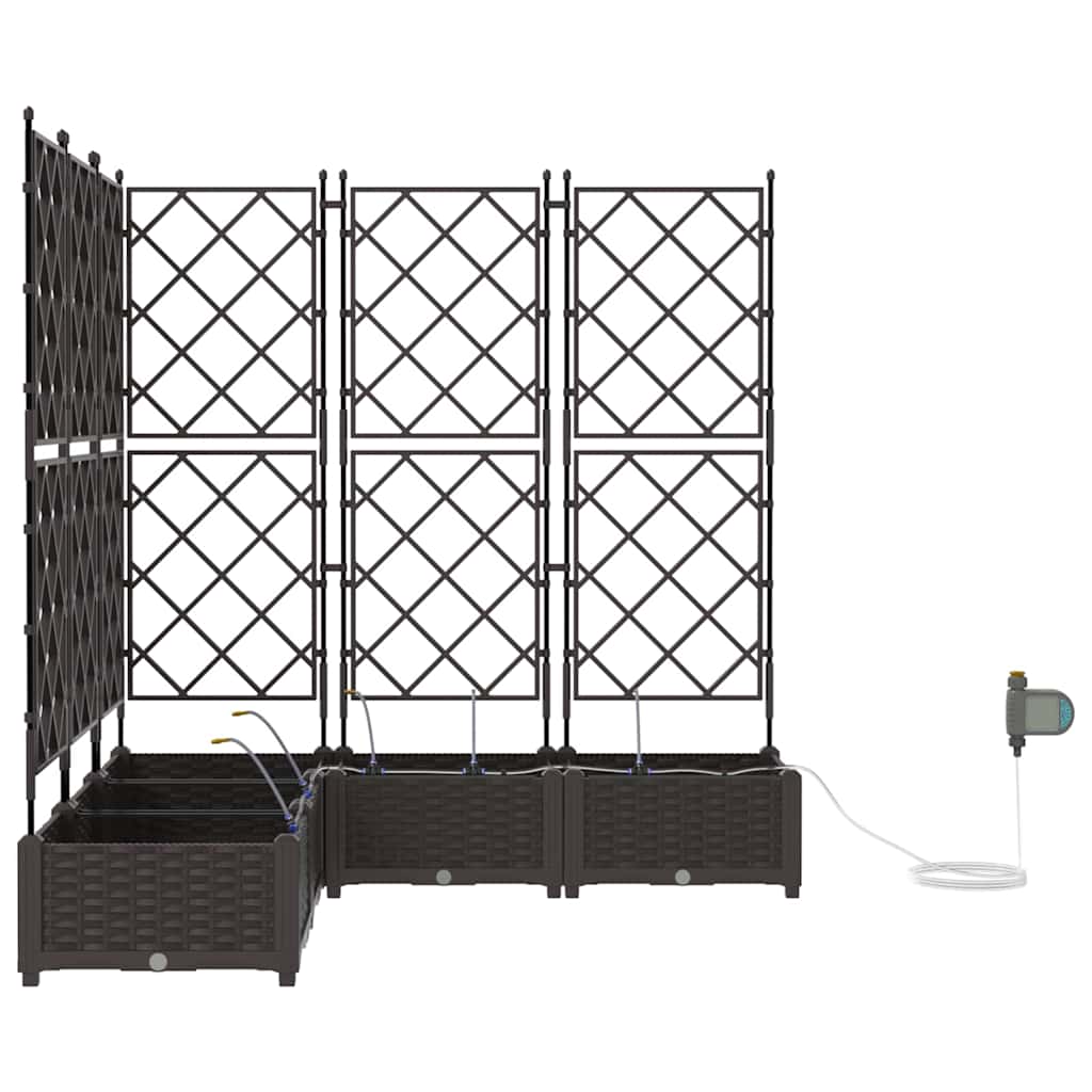 Garten-Pflanzgefäß 5 pcs Braun Kunststoff