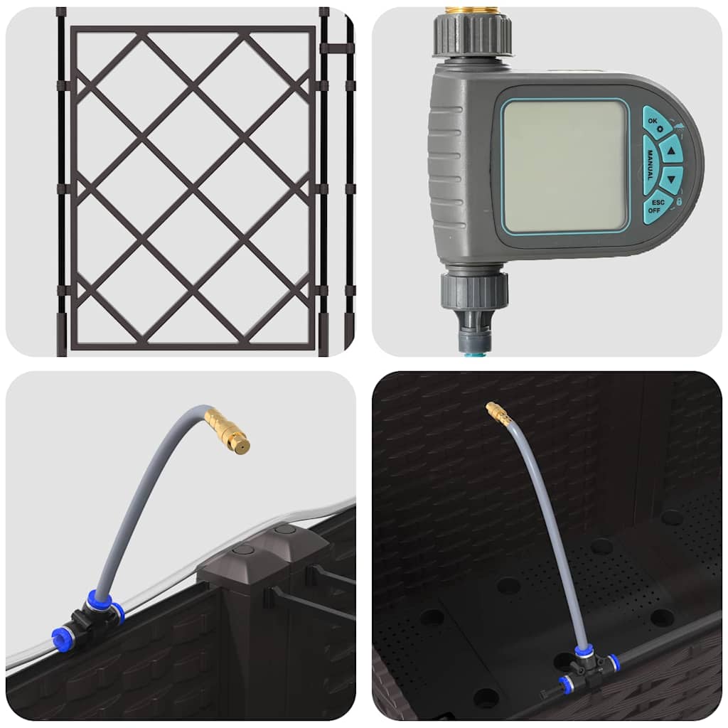 Garten-Pflanzgefäß 5 pcs Braun Kunststoff