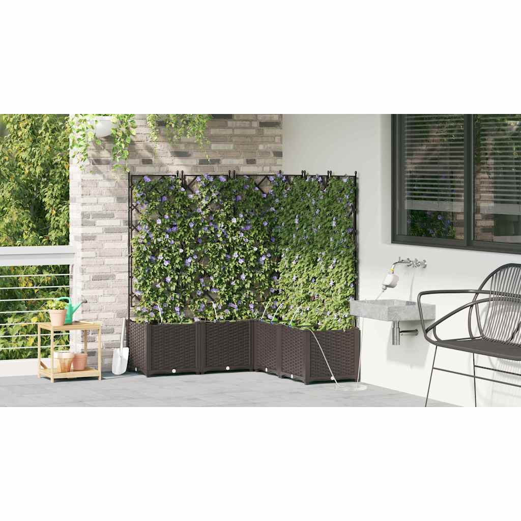 Garten-Pflanzgefäß 5 pcs Braun Kunststoff