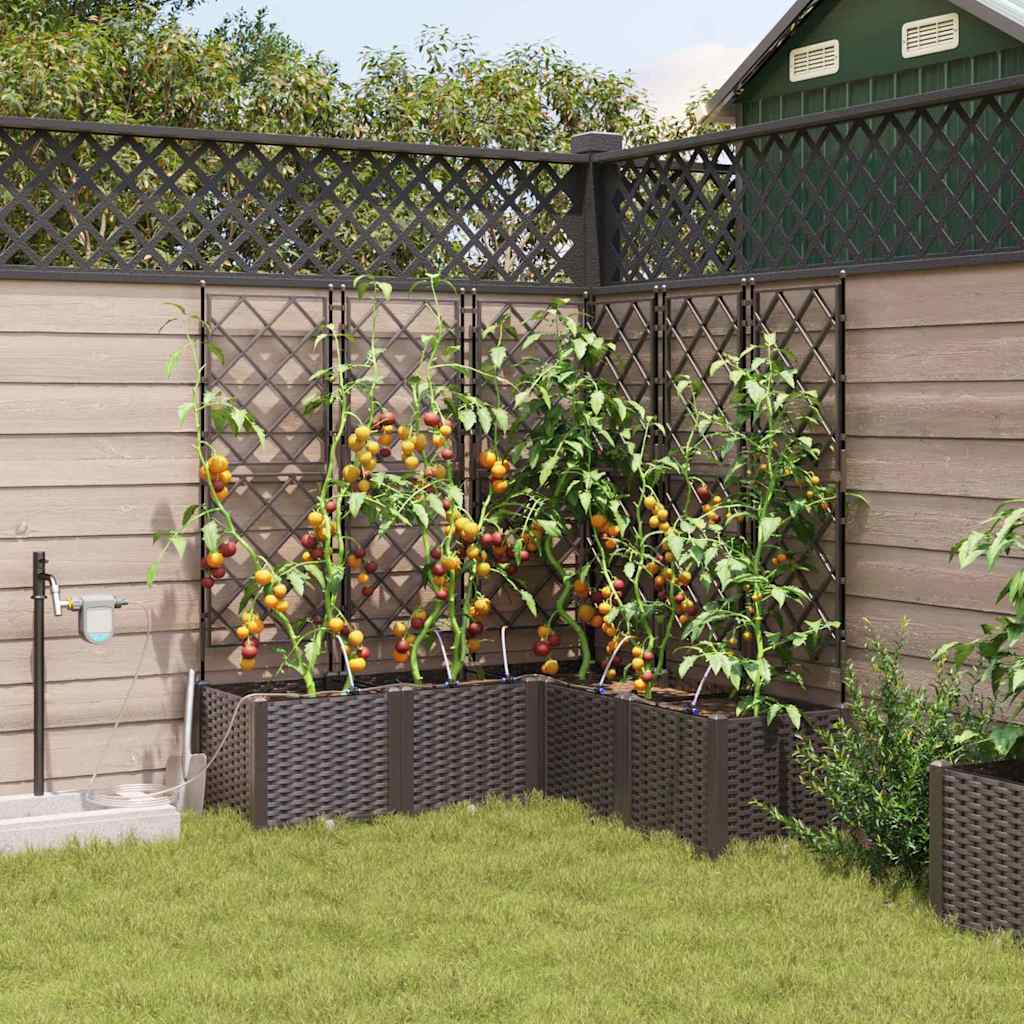 Garten-Pflanzgefäß 5 pcs Braun Kunststoff