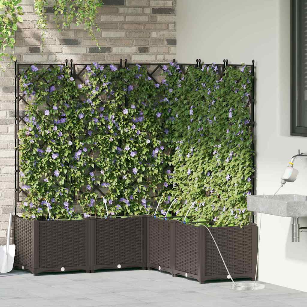 Garten-Pflanzgefäß 5 pcs Braun Kunststoff