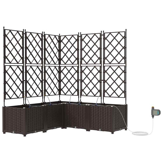 Garten-Pflanzgefäß 5 pcs Braun Kunststoff