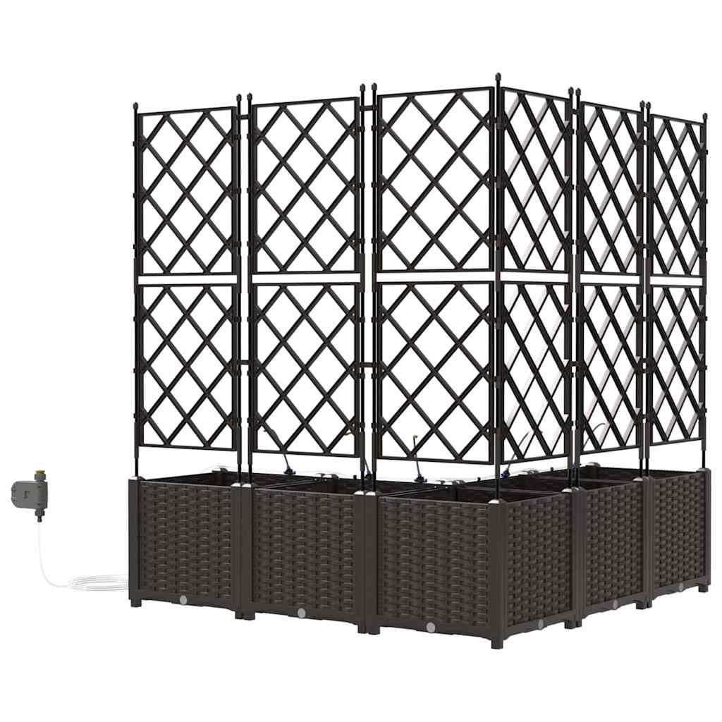 Garten-Pflanzgefäß 5 pcs Braun Kunststoff