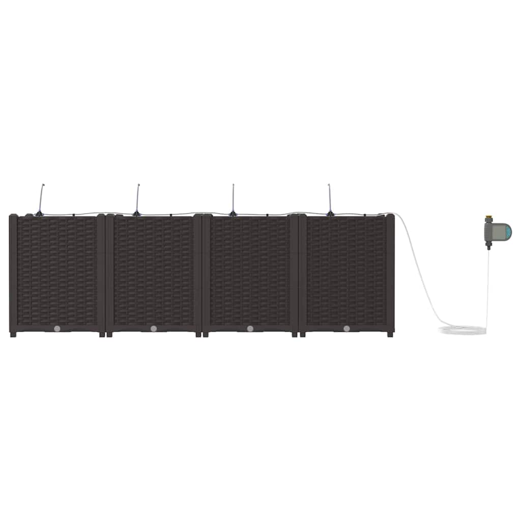 Garten-Pflanzgefäß 4 pcs Braun Kunststoff