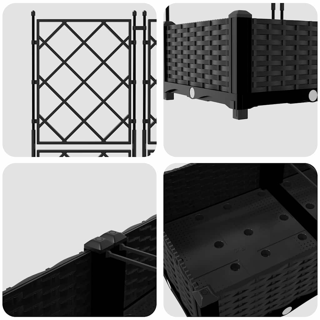 Garten-Pflanzgefäß 5 pcs Schwarz 120 x 120 x 125,5 cm