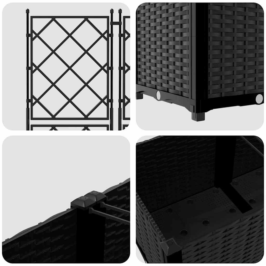 Garten-Pflanzgefäß 5 pcs Schwarz 120 x 120 x 143 cm Kunststoff
