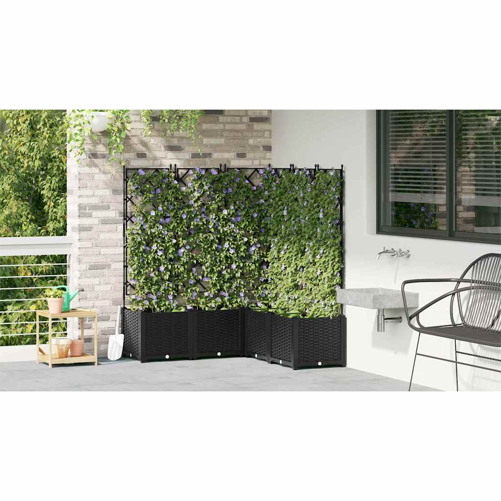 Garten-Pflanzgefäß 5 pcs Schwarz 120 x 120 x 143 cm Kunststoff