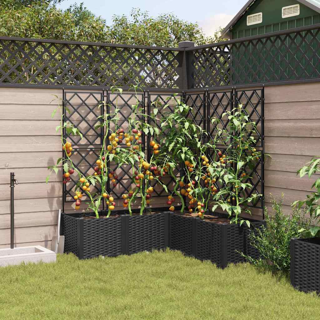 Garten-Pflanzgefäß 5 pcs Schwarz 120 x 120 x 143 cm Kunststoff