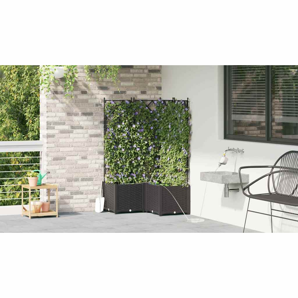 Garten-Pflanzgefäß 3 pcs Schwarz Kunststoff