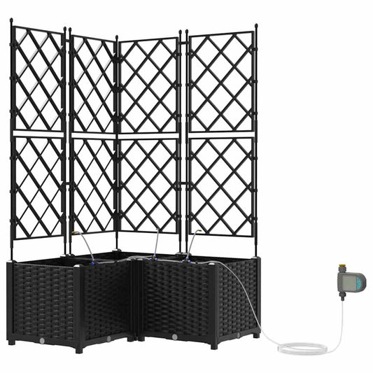 Garten-Pflanzgefäß 3 pcs Schwarz Kunststoff