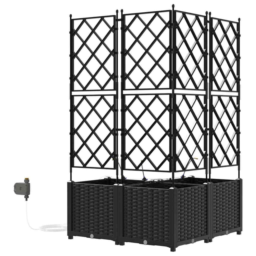 Garten-Pflanzgefäß 3 pcs Schwarz Kunststoff