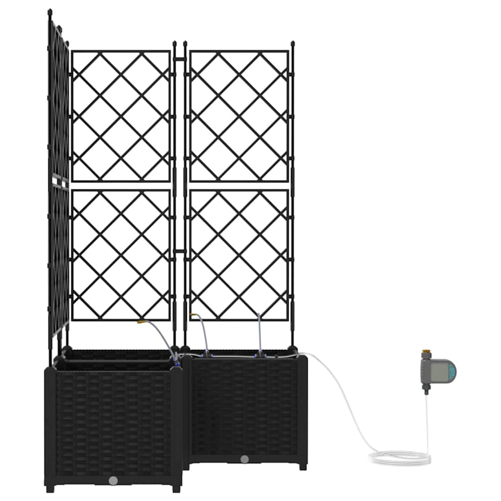 Garten-Pflanzgefäß 3 pcs Schwarz Kunststoff