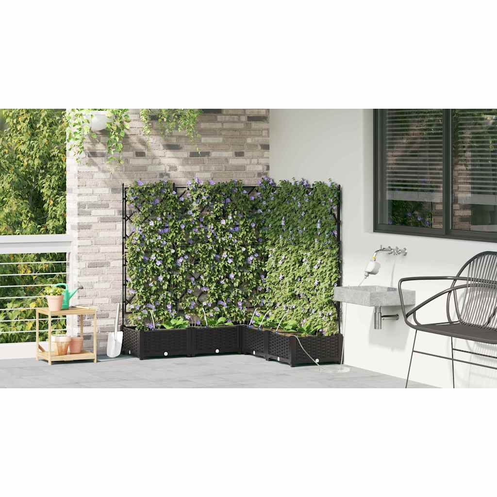 Garten-Pflanzgefäß 5 pcs Schwarz Kunststoff