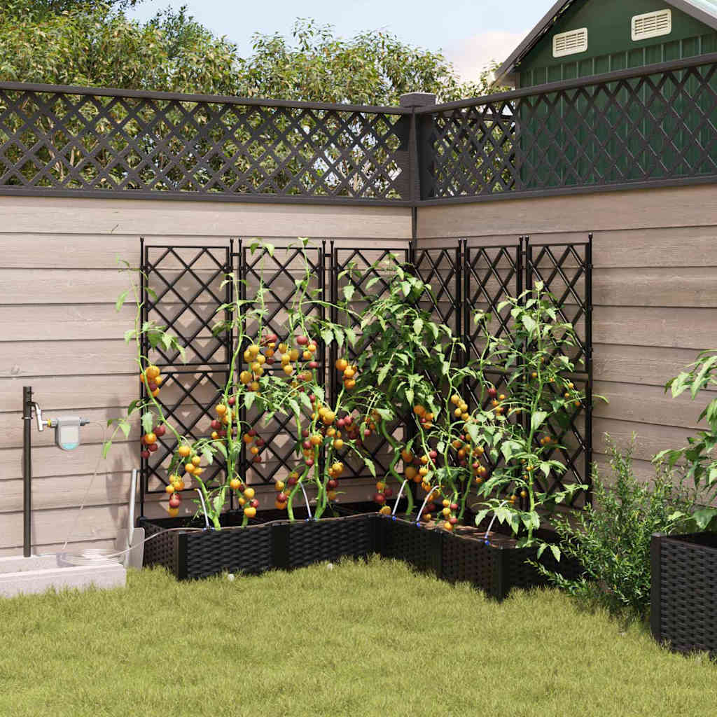 Garten-Pflanzgefäß 5 pcs Schwarz Kunststoff