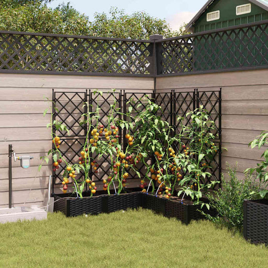 Garten-Pflanzgefäß 5 pcs Schwarz Kunststoff
