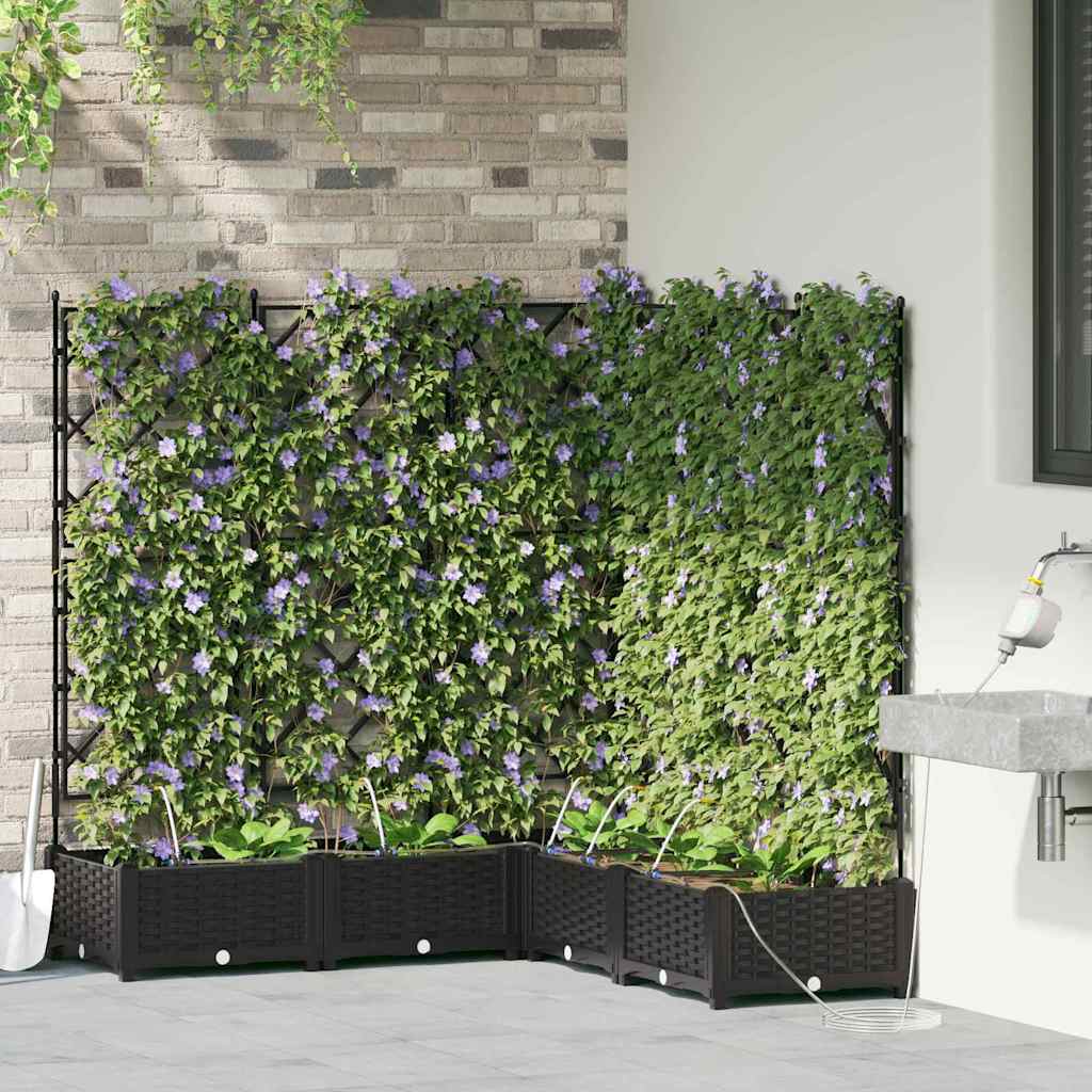 Garten-Pflanzgefäß 5 pcs Schwarz Kunststoff