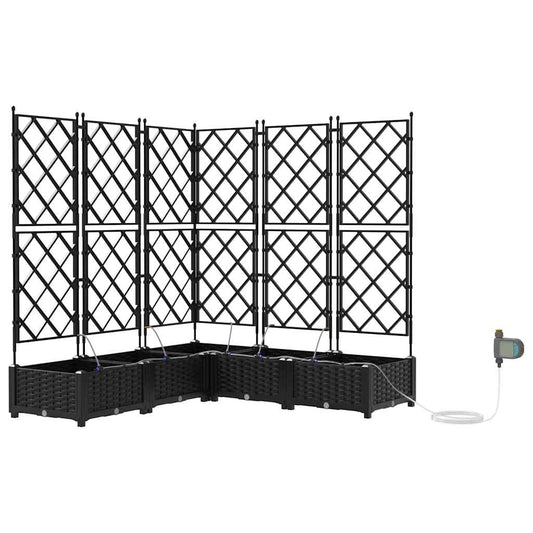 Garten-Pflanzgefäß 5 pcs Schwarz Kunststoff