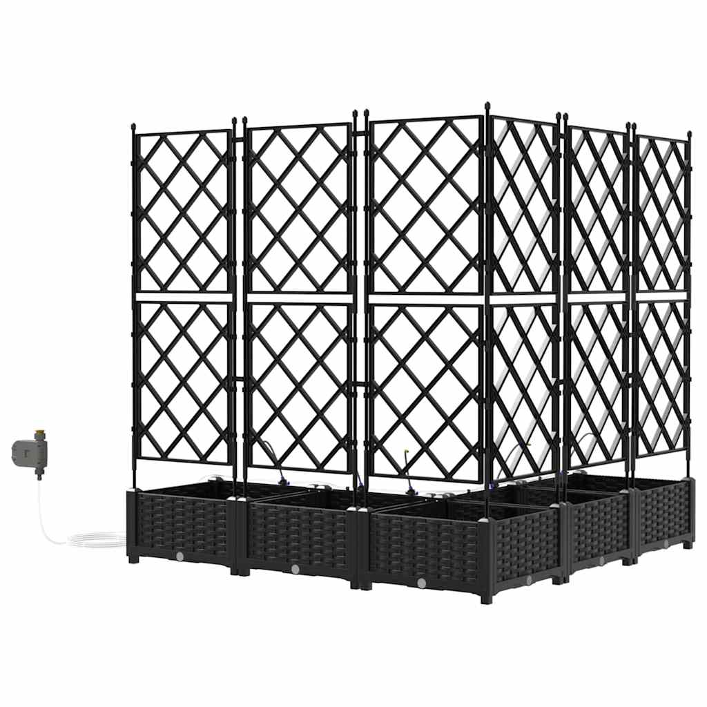 Garten-Pflanzgefäß 5 pcs Schwarz Kunststoff