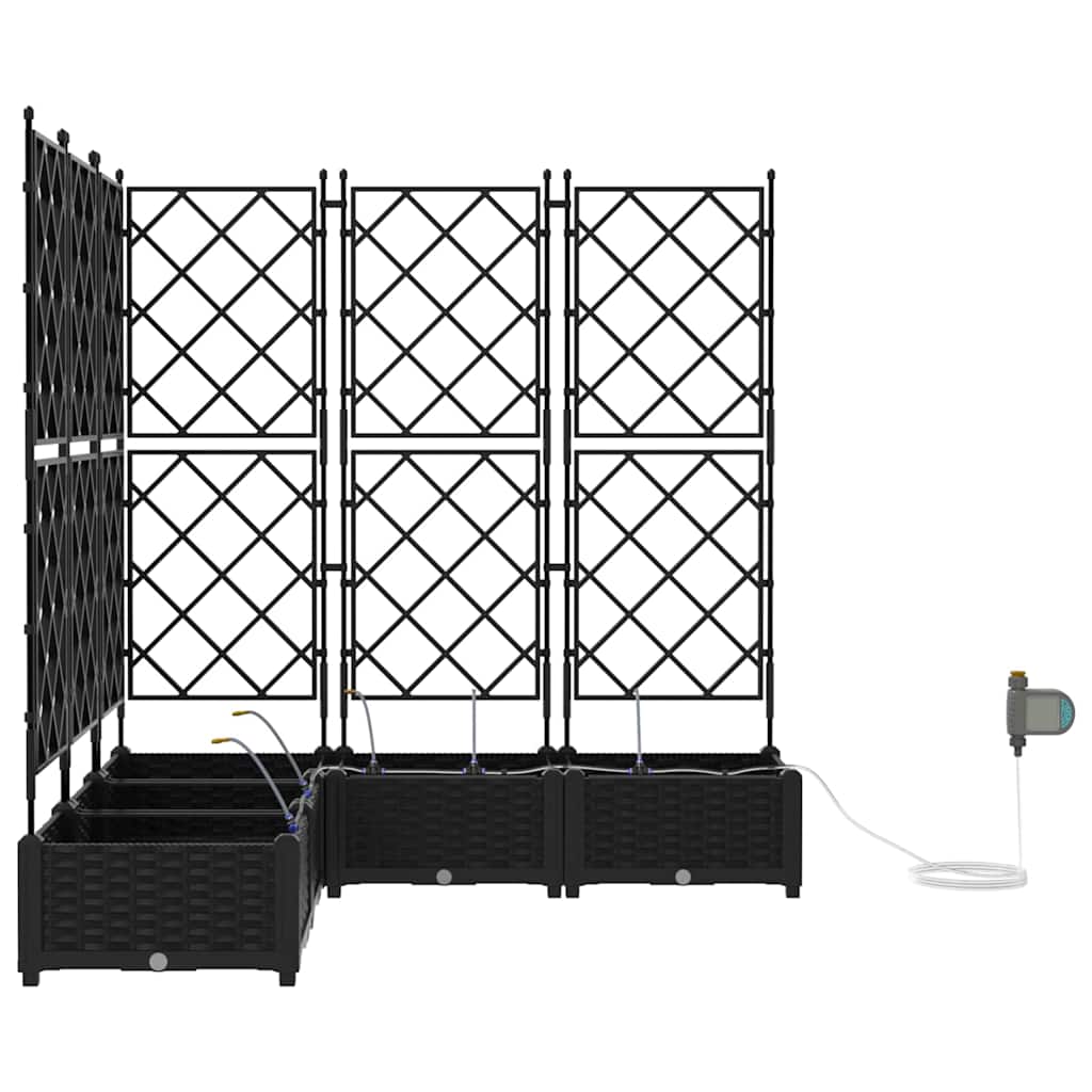 Garten-Pflanzgefäß 5 pcs Schwarz Kunststoff