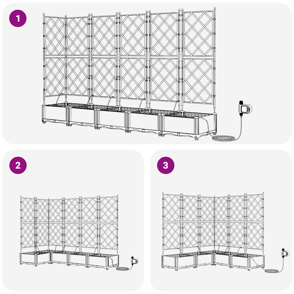 Garten-Pflanzgefäß 5 pcs Schwarz Kunststoff