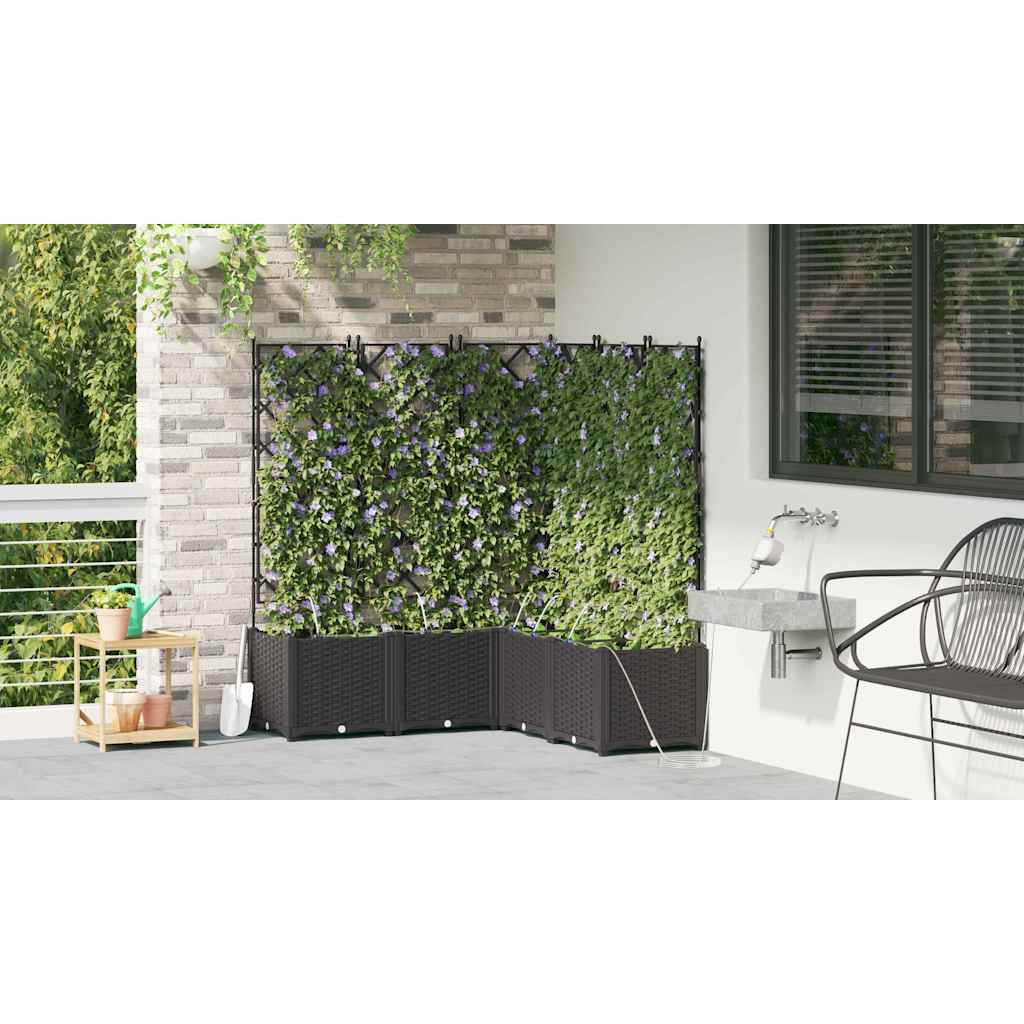 Garten-Pflanzgefäß 5 pcs Schwarz Kunststoff