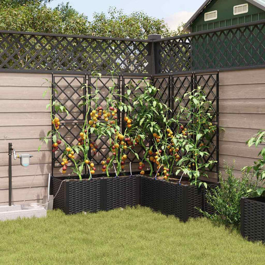 Garten-Pflanzgefäß 5 pcs Schwarz Kunststoff