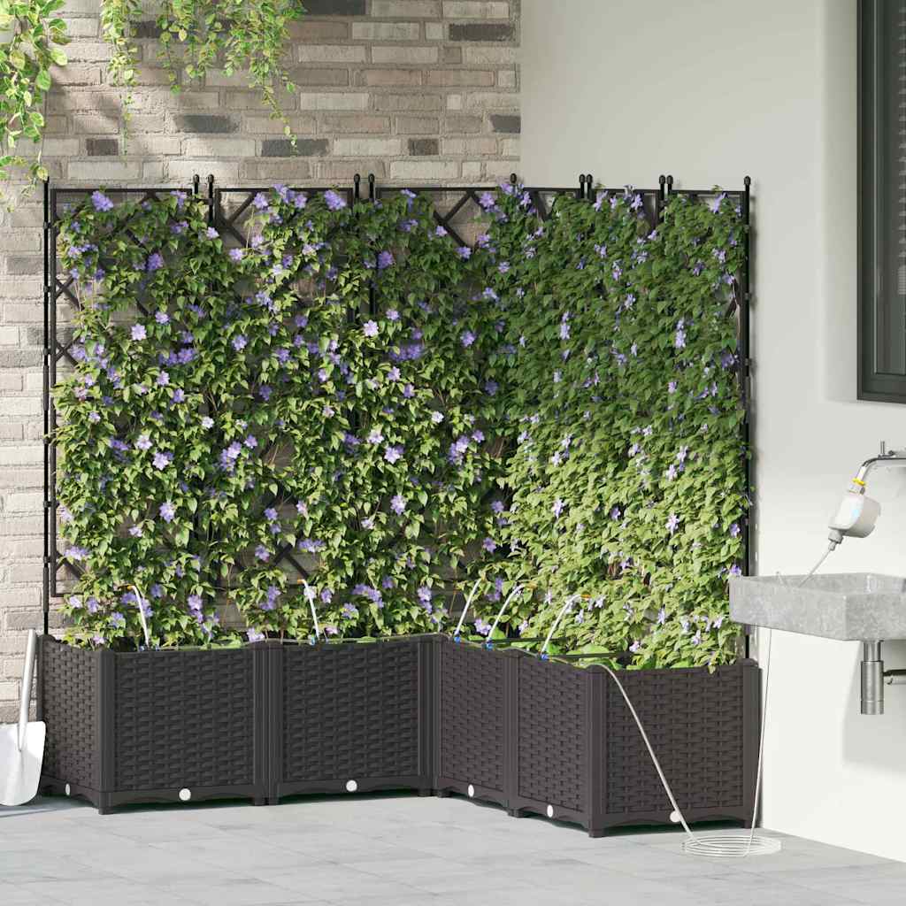 Garten-Pflanzgefäß 5 pcs Schwarz Kunststoff