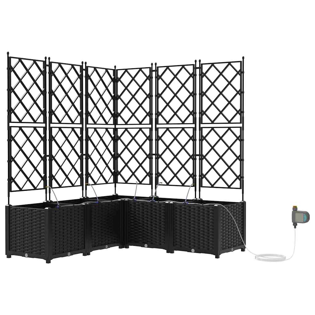 Garten-Pflanzgefäß 5 pcs Schwarz Kunststoff