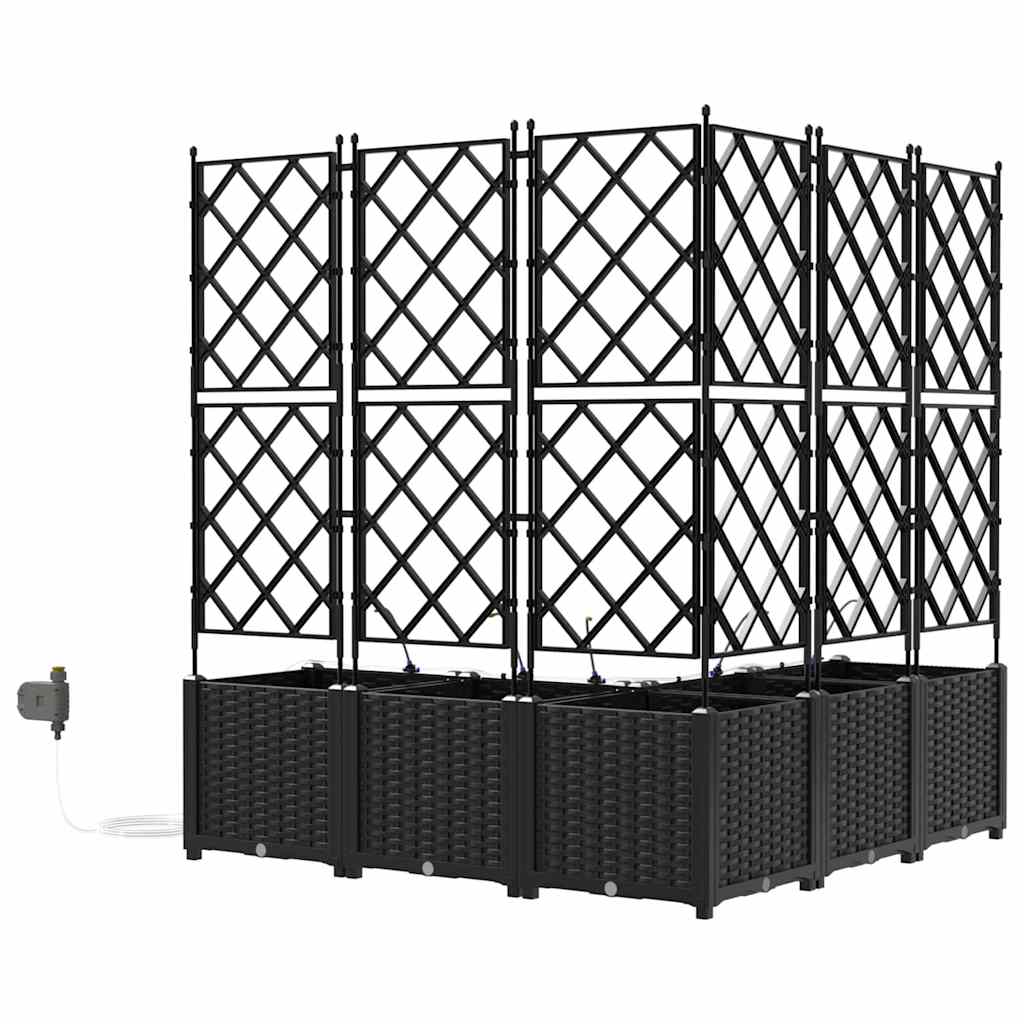 Garten-Pflanzgefäß 5 pcs Schwarz Kunststoff