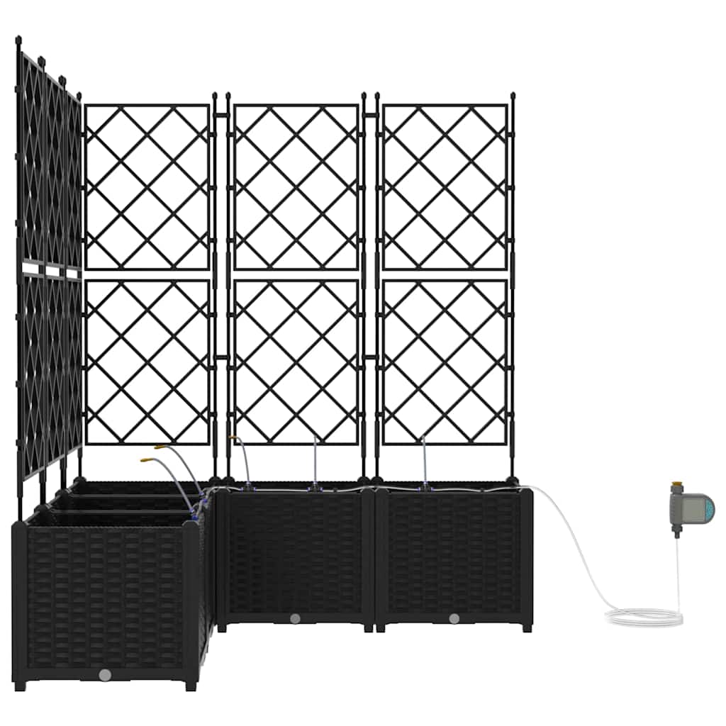 Garten-Pflanzgefäß 5 pcs Schwarz Kunststoff