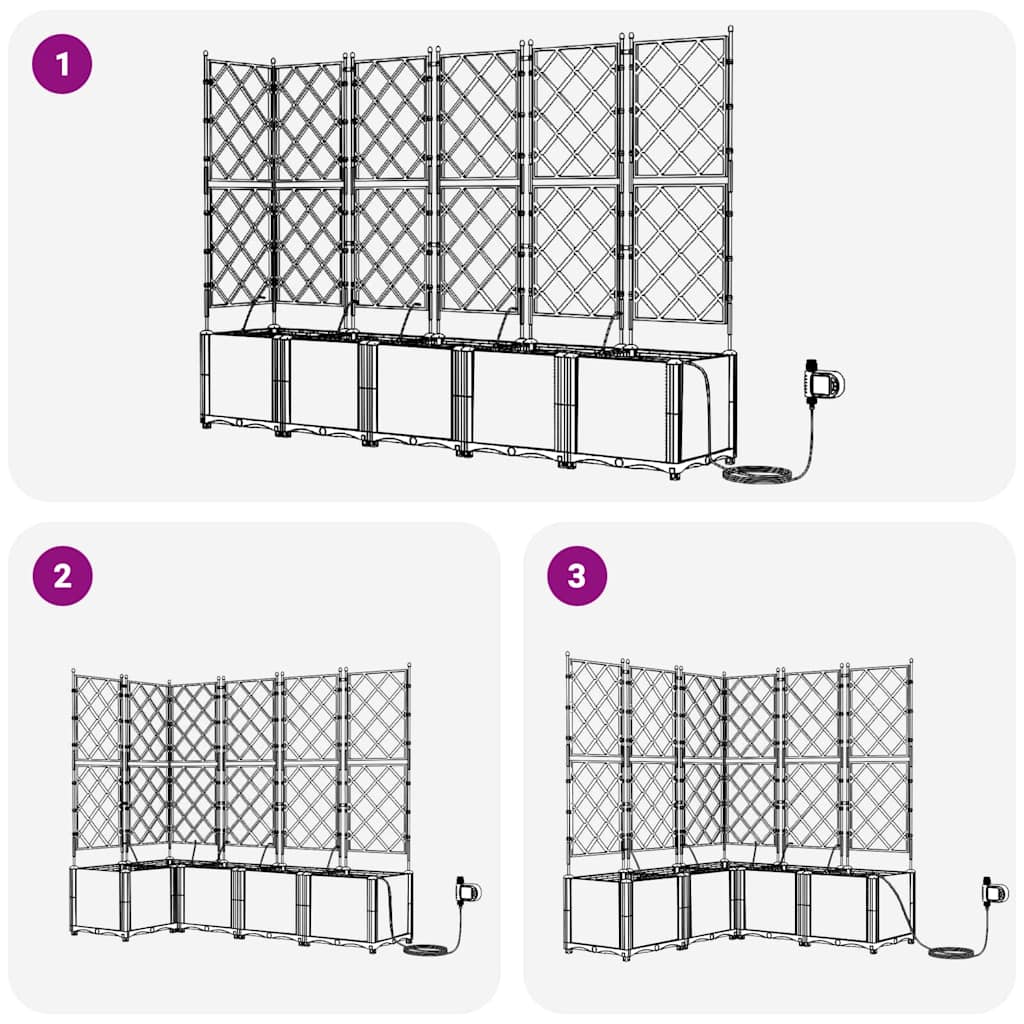 Garten-Pflanzgefäß 5 pcs Schwarz Kunststoff