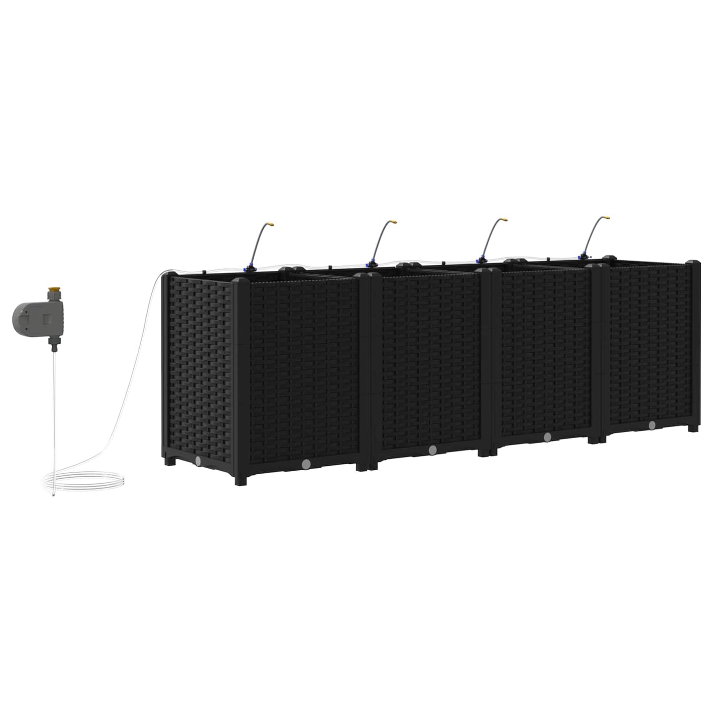 Garten-Pflanzgefäß 4 pcs Schwarz 160 x 40 x 52 cm Kunststoff