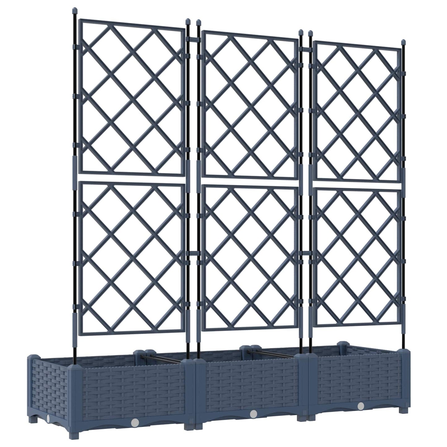 Garten-Pflanzgefäß 3 pcs Grau 120 x 40 x 125,5 cm Kunststoff