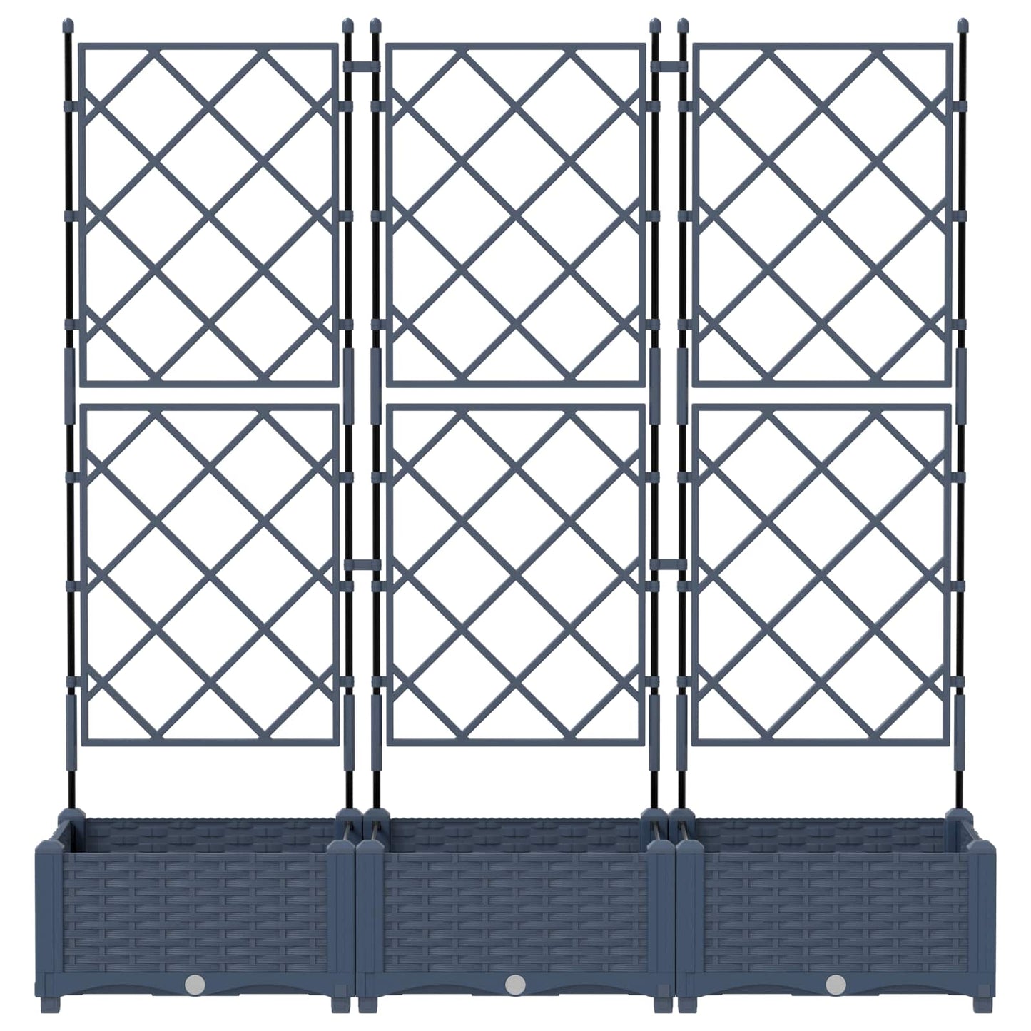 Garten-Pflanzgefäß 3 pcs Grau 120 x 40 x 125,5 cm Kunststoff